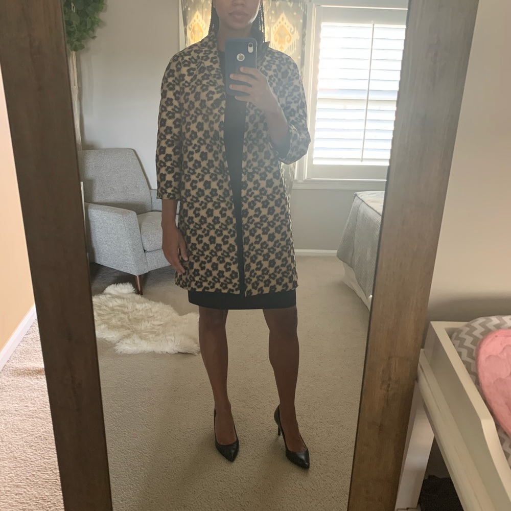 Ann Taylor leopard metallic print coat